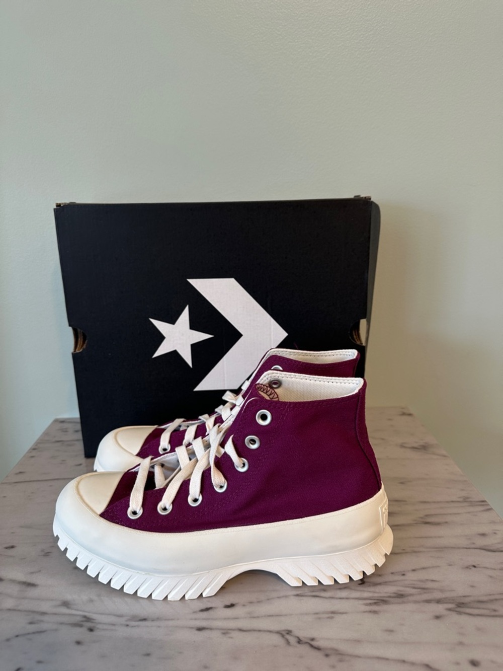 Converse CTAS Lugged 2.0 Hi Mystic Orchid Platform Sneakers W7 M5 NWB - Picture 5 of 10